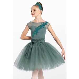 Dance Costume Weissman 12605 Intermediate Child Green Ballet Pointe Pageant